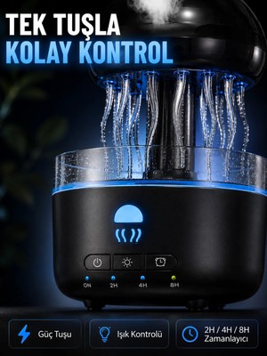 SS Home Concept USB Çalışan Denizanası Hava Nemlendirici 7 Renk Rgb Aydınlatmalı Sessiz Buhar Makinesi