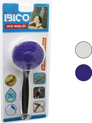 SS Home Concept Küçük Yuvarlak - Bombeli=8cm Duş Başlık Kademeli Krom Gövde-Beyaz-Renkli Zemin Sap:11.5cm