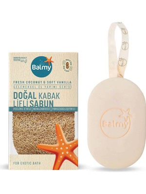 4 Adet Balmy Doğal Kabak Lifli Sabun Fresh Coconut & Soft Vanilia 1 Adet