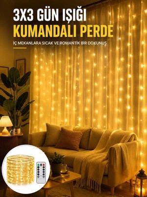 SS Home Concept Zaman Ayarlı 8 Modlu Günışığı Perde LED Işık USB Çalışma Yeni Nesil