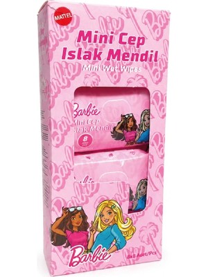 5 Adet Barbie Mini Cep Islak Mendil 8'li