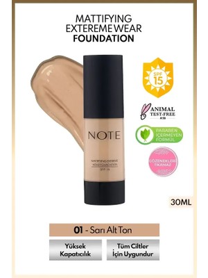 Spf 15 Mat Kapatıcı Fondöten - 01 Beige