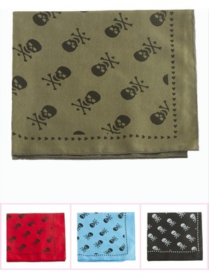 Pileli Store Kuru Kafa Desenli Keten Bandana 50*50