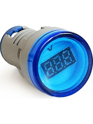 Gültekin Mini Dijital Voltmetre 22MM Ac 60-500V LED Mavi Işık