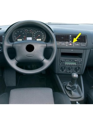 Gültekin Kırmızı Üçgen Dörtlü Flaşör Düğmesi 1J0953235J Vw Bora ile Uyumlu 1999-2005