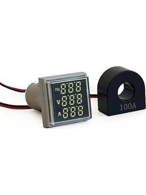 Gültekin 3'lü Volt Amper Hertz Ölçüm Voltmetre AC60-500V 0-100A 20-75Hz