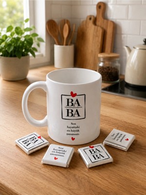 Hepsi Enteresan Çikolatalı Baba Kupası, Babalar Günü Hediyesi, Canım Babam, Doğum Günü Hediyesi, Yılbaşı Hediyesi
