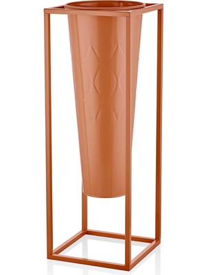 Gültekin The Mia Prizma Vazo & Saksı Terracota 80X30X30 cm