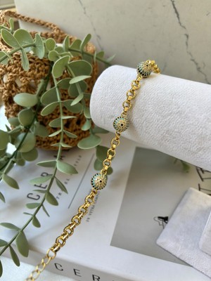 Xuping Nazar Boncuk Detay Gold Bileklik