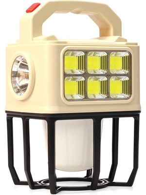 Gültekin 3 Modlu Şarjlı Kamp Lambası Solarlı 20 Watt LED Işık El Feneri Portatif Işıldak Gece Lamba PR9802B