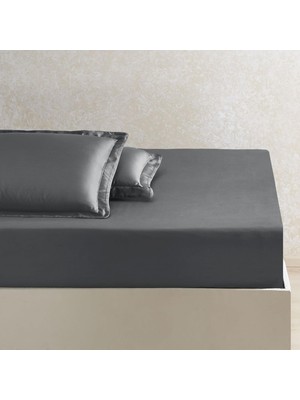 Gültekin Linens x Tencel™ Lyocell King Lastikli Çarşaf Antrasit
