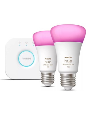 Gültekin Philips Huewca 9W E27 Renkli Akıllı Ampul 2'li Başlangıç Seti