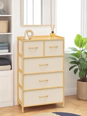 Gültekin Digithome Bambu 5 Çekmeceli Dolap Organizer Çok Amaçlı Düzenleyici Şifonyer DB-0013
