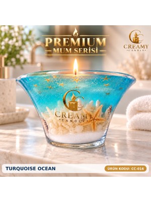 Creamy Candle Turquoıse  Ocean