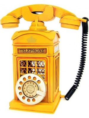 Pileli Store Dekoratif Metal Ahizeli Telefon Kumbara Biblo Hediyelik