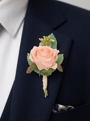 Güven Damat Yaka Çiceği Tek Adet Wedding Evlilik Süs Takısı