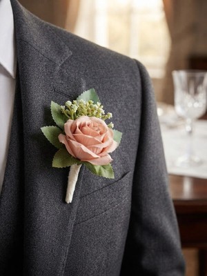 Güven Damat Yaka Çiceği Tek Adet Wedding Evlilik Süs Takısı