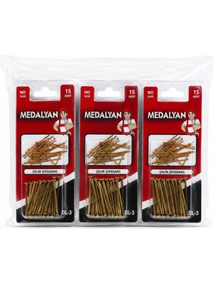 Ankaverse 180 Adet 3X50 12X15PCS Sarı Tp Çelik Tel Çivi (5286)