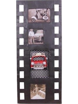 Pileli Store Dekoratif Metal Çerçeve Film Şeridi Temalı Dörtlü