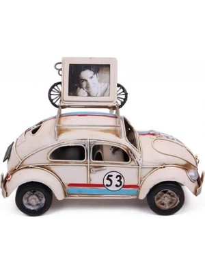 Pileli Store Dekoratif Metal Araba Çerçeveli Vintage Ev Ofis Hediyelik