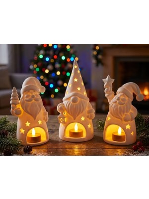 Alvera Kişiselleştirilebilir Yıldızlı Noel Baba Şekilli Mumluk