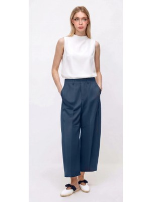La Pante Kadın Pantolon Barrel Pantolon Cloutte Pantolon Yüksek Bel Şık Boyfriend Geniş Paça