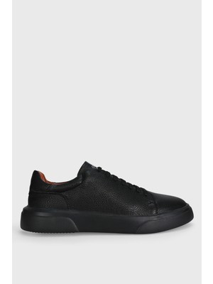 Lufian Tommy Erkek Deri Sneaker Ayakkabı Siyah