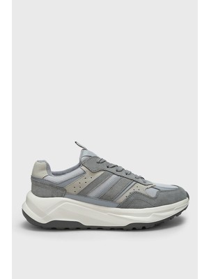 Lufian Eduard Erkek Deri Sneaker Ayakkabı Gri
