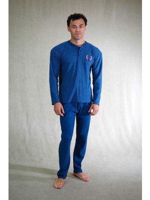 Estiva Erkek Çizgili Patlı Interlok Şardonlu Pijama Takımı