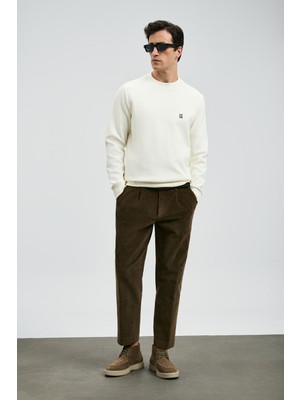 Lufian Grant Erkek Sweatshirt Kırık Beyaz