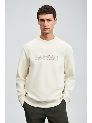 Lufian Luther Erkek Sweatshirt Ekru