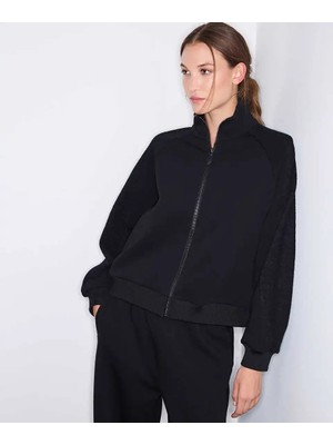 İpekyol Kumaş mix dik yaka sweatshirt IW6260091135001