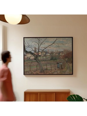 Pegziz Ahşap Çit Kırsal Manzarası Fransız Çerçeveli Sanat Poster Duvar Dekoru