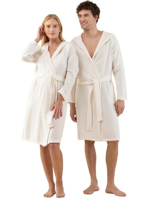 Happy Trend Armin Unisex Bornoz, L, Ekru