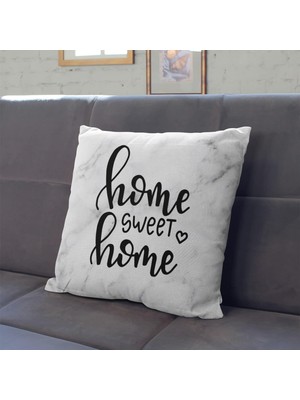 Happy Trend Mermer Desenli Line Art Tasarımlı Kırlent Yastık