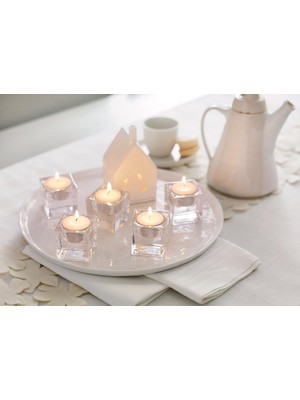 Happy Trend Tealight Mum 50 Adet, 4 Saat Uzun Yanma Süreli, Dumansız & Parfümsüz, Beyaz Dekoratif Mum, Doğal Bitki Mumu, Palmiye Yağı Içermez