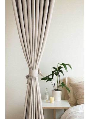 Happy Trend Perde Kadife Görünümlü Kalın Fon Perde - Rengi,taş 250 x 270