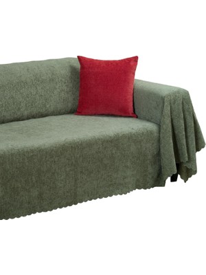 Happy Trend Koltuk Örtüsü 175X350 Xlarge Gramajlı Jakarlı Şönil Sage Yeşili | Kanepe Örtüsü | Kaymaz