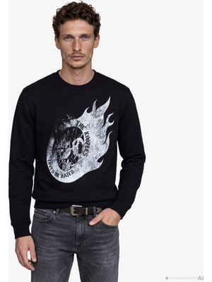 The Kooples Classic Erkek Siyah Sweatshirt