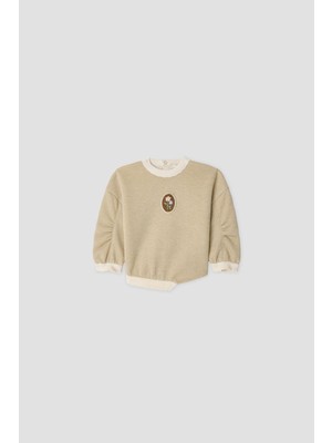 B&G Kız Bebek Bej Sweatshirt