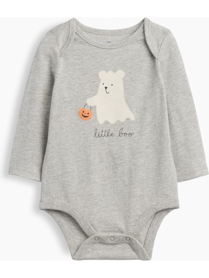 Gap Bebek Gri Baby First Favorites Organik Pamuk Halloween Bodysuit