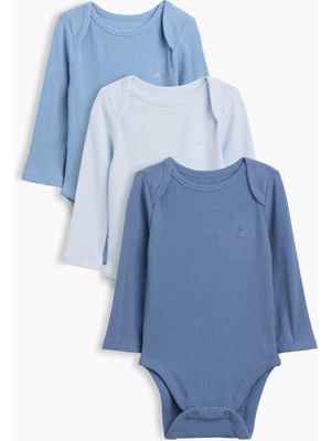 Gap Bebek Mavi Baby First Favorites Tinyrib Cep Bodysuit (3’lü)