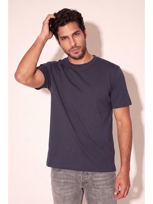 O Yaka Fırçalı 2 İplik T-Shirt JSCO