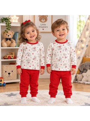 Biberon Baby Erkek-Kız Bebek Takım %100 Pamuklu Uzun Kollu Maymun Baskılı