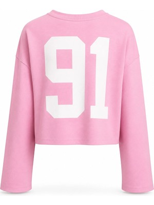 Purple By Banu Pembe Rakam Baskı Detay Modal Sweatshirt
