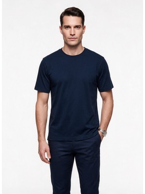 JSCO Erkek Bisiklet Yaka Rahat Kesim Pamuklu Kısa Kollu Basic T-Shirt JS2674