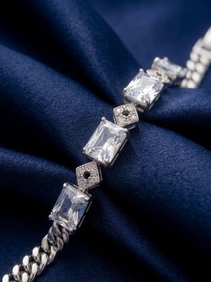Zarene Silver Xuping Gümüş Kare Bileklik 14K