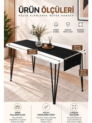 Bambeds Mobilya 60X90 Beyaz Masa Balkon Masası Ders Calısma Masası