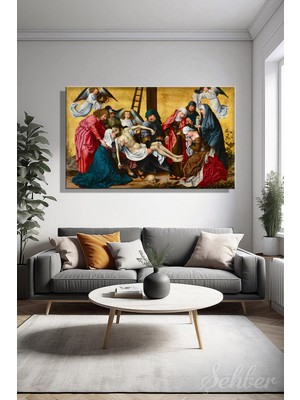Şehber Rogier Van Der Weyden'in ''the Deposition'' Adlı Eseri Yatay Kanvas Tablo 4502