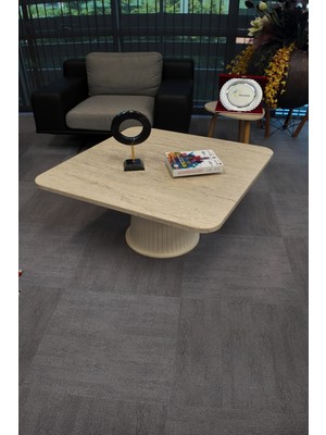 Decoramis Venedik Orta Sehpa Traverten Komple Krem - 25MM Mdf
